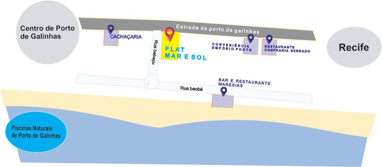 Flat Mar & Sol - Para 6 Pessoas Leilighet Pôrto das Galinhas Eksteriør bilde